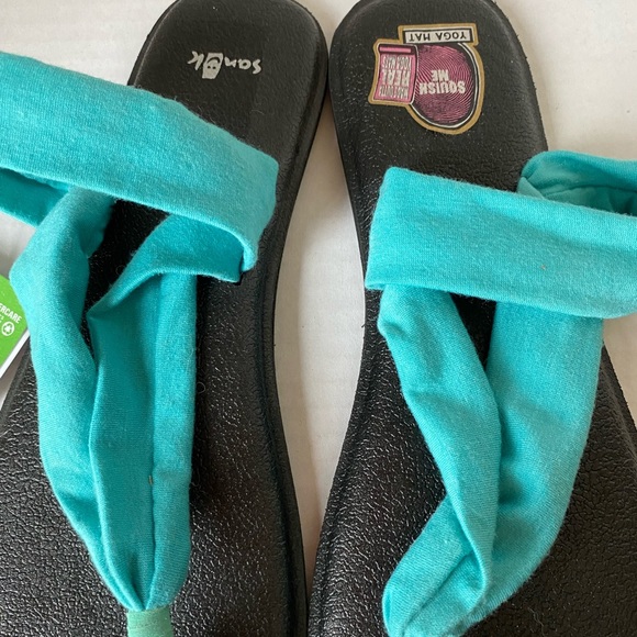 NWT Sanuk Yoga Triangle Sandals Turquoise Size 10 SW11050 - Picture 5 of 13